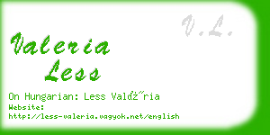 valeria less business card